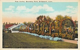 Bridgeport Ct-Beardsley Park Rosa Arches-Morris Berman Ed. 1920s Cartolina - £7.13 GBP