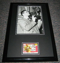 Johnny Lattner Framed Heisman Photo &amp; Topps All American Reprint Display - £51.44 GBP