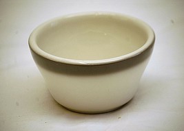 Old Vintage Buffalo China Restaurant Ware Flat Bouillon Cup Bowl Gray Band MCM - £9.37 GBP