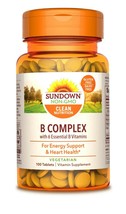 Sundown Naturals Vitamin B Complex 100% RDV, 100 Tablets Energy Support General. - £20.56 GBP