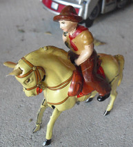 RARE Vintage 1950s Kohler US Zone Germany Windup Horse and Cowboy 3&quot; Tall - £129.44 GBP
