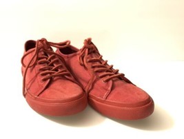 FRYE Women&#39;s Gia Canvas Low Leather Lace Sneaker, Red, Size 9M  EUC - £54.53 GBP