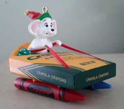 Hallmark Keepsake Ornament Mouse Crayola Crayon Bright Moving Colors 1990 - £7.94 GBP