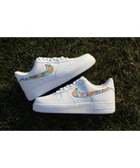 Custom Multicolor Geometric Swoosh Air Force 1s – Hand-Painted Color Pop... - $224.99