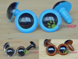 24mm Colorful Safety Eyes Plastic Doll Eyes - Clear / Blue / Brown - 5Pairs - £5.35 GBP