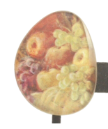 Painted on Glass Pin Brooch 2 Inches Diameter Multi-Color Fruit Theme Cl... - €8,55 EUR