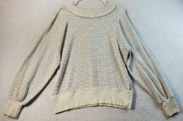 BKE Sweater Women Size XS Cream Stripe Knit Cotton Long Raglan Sleeve Round Neck - £15.13 GBP