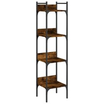 Industrial Wooden Narrow 4-Tier Bookcase Bookshelf Shelving Storage Unit... - £46.43 GBP+