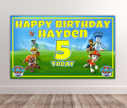 2 X PAW PATROL Personalised Birthday Backdrop - Paw Patrol Banner 40 x 2... - $324.89 MXN