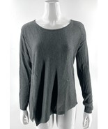 Moth Anthropologie Tunic Sweater Size XS Gray Asymmetrical Hem Mesh Detail - $620.81 MXN