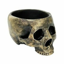 Day Of The Dead Skull Bowl Container Figurine 6.5&quot;Long Skeleton Head Planter - £20.77 GBP