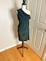 Moda International Womens Sz M Black Dress One Shoulder Below Knee - $13.72