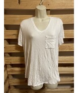 Adyson Parker Plain White T-Shirt Pocket Woman&#39;s Size Large KG JD - $219.89 MXN