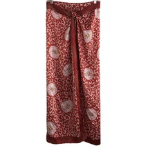 100% Silk Swim Sarong Cover-Up 42x42 Oversized Scarf Wrap Boho Floral Beachy - £16.02 GBP