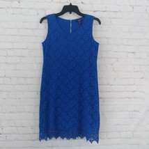 Alfani Dress Womens Petite Medium Blue Sleeveless Lace Lined Mini - £20.29 GBP