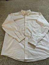 LL Bean Shirt Mens Cotton Long Sleeve Button Up Striped Neck 16 1/2  Size 34 - £10.97 GBP