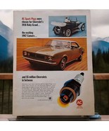 Vintage 1967 Chevrolet Camero AC Spark Plugs Print Ad - $6.93