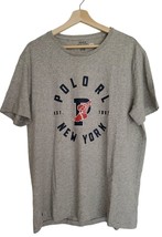 Men's Polo Ralph Lauren P-WING New York 1967 Crew Neck T-Shirt, Gray, Size L - $40.37