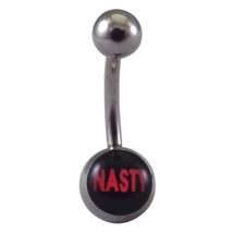 Nasty Belly Ring Navel Barbell 316L Surgical Stainless Steel Steel Body Jewelry - £4.78 GBP