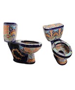 Mexican Toilet ELONGATED Comfort Height Hand Painted - Izamal - - $1,940.98 CAD