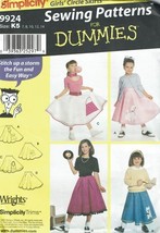 Simplicity Sewing Pattern 9924 Circle Felt Skirt Appliques Girls Size 7-14 - £6.88 GBP