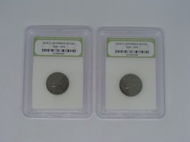 2 Pack Lot Early Jefferson Nickel 1938 - 1976 Slabbed INB Certified Coin 5 Cents - £8.27 GBP