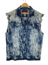 Blacksmith Denim Vest Size 2XL Mens Distressed Raw Biker Streetwear Grunge - $59.49