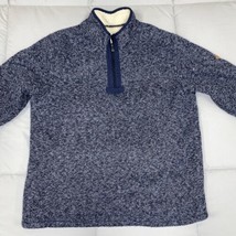 Orvis Sherpa Lined Sweater Pull Over Blue Brighton 1/4 Zip Front Soft Mens XL - £15.82 GBP