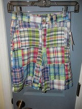 Chaps Plaid Shorts Size 7 Boy&#39;s ADJUSTABLE WAIST NEW - £18.35 GBP