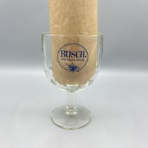 Vtg Busch Beer Stemmed Thumbprint Dimpled Goblet Heavy Glass 6&quot; Tall 16 Oz - £7.75 GBP