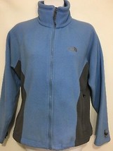The North Face Womens S Light Blue Gray Panels Fleece Zip-Front Liner Ja... - $29.89