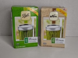 2 Boxes Ball / Kerr Wide Mouth Lids with Bands 12 Lids Per Box New Worn Box (b) - £21.17 GBP