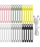 30Pcs  Silicone Cable Ties for Bundling Earphone, Phone Charger, Compute... - £13.31 GBP