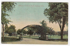 North Park Entrance Oshkosh Wisconsin WI 1912 postcard - £4.73 GBP