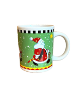 Santa and Stars Coffee Cup Mug 8 oz Finest Ceramics - $27.22 CAD
