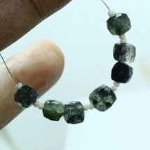 Black Rutile Faceted Cube Beads Briolette Natural Loose Gemstone Making Jewelry - £3.66 GBP