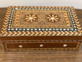 Handmade Wooden Jewelry Box Wood Trinket Storage Wood Box Mother of Pear... - £92.79 GBP