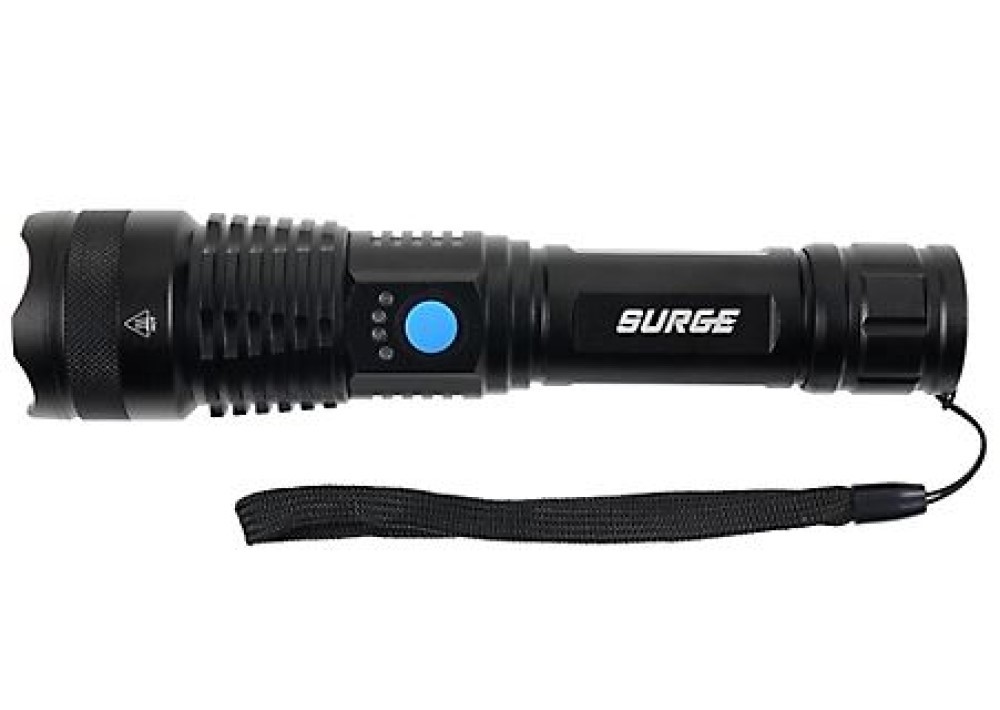Surge HHL4065AS Aluminum 1,000 Lumen Rechargeable Tactical LED Flashlight, Black Item image 2