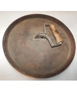 Vintage 12” Cast Iron Dutch Camp Oven Lid With Wooden Handle 289M - $49.99