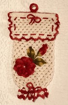 Handmade Crochet Plastic Bag Holder/Dispenser Rose - $32.73