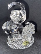  A. Jablonski Crystal Mother Elephant w/ Baby Figurine Poland 3 3/4&quot; T X 2 3/4&quot;  - £11.95 GBP