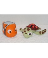 DISNEY NEMO 12 oz CLOWN FISH COFFEE MUG &amp; SQUIRT SEA TURTLE PLUSH TOY EUC - £23.44 GBP