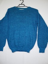 Vintage Le Tigre Sweater Blue Texture Knit Chunky 80s 90s XL - £15.92 GBP