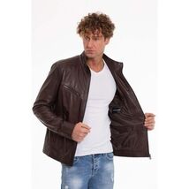 Vinci The Alamo Brown Leather Men Jacket image 2