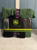 John Deere  Men&#39;s Fleece Hoodie with Beanie set  JD Green Hoodie with lo... - £16.81 GBP