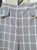 Anthropologie Cartannier Gray Plaid Polyester Pockets  Straight Leg Pant... - £30.28 GBP