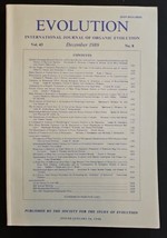 International Journal of Organic Evolution December 1989 Vol 43 No8 Pg 1585-1848 - £23.25 GBP