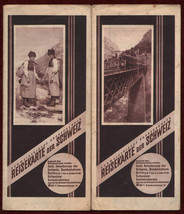 1930 Original Vintage Brochure Map Switzerland Svizzera Reisekarte Schweiz Guide - £54.52 GBP