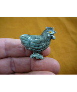 (Y-CHI-HE-9) gray HEN chicken carving SOAPSTONE TAN stone figurine love ... - £6.84 GBP