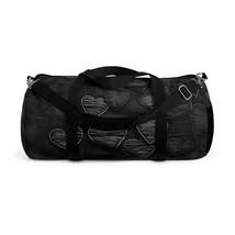 Black: Distressed Denim-Inspired Fabric Heart Embroidery Design - Duffel... - £56.71 GBP+